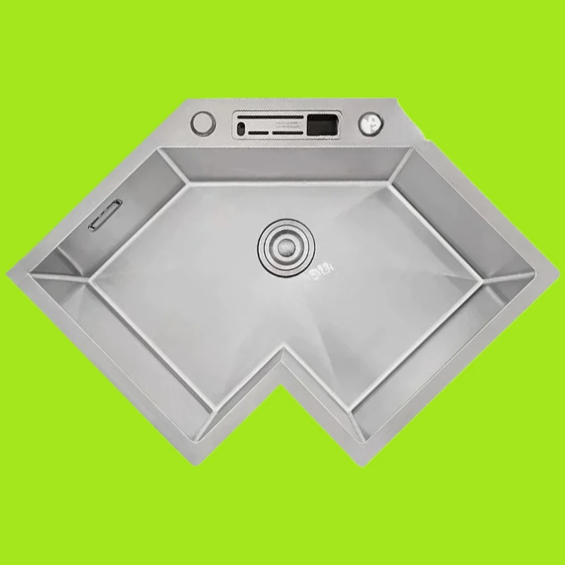 

L-shaped Stainless Steel Corner Kitchen Sinks Kitchen Accessories Large Single Sink Modern Small Apartment Special Washing Sink
