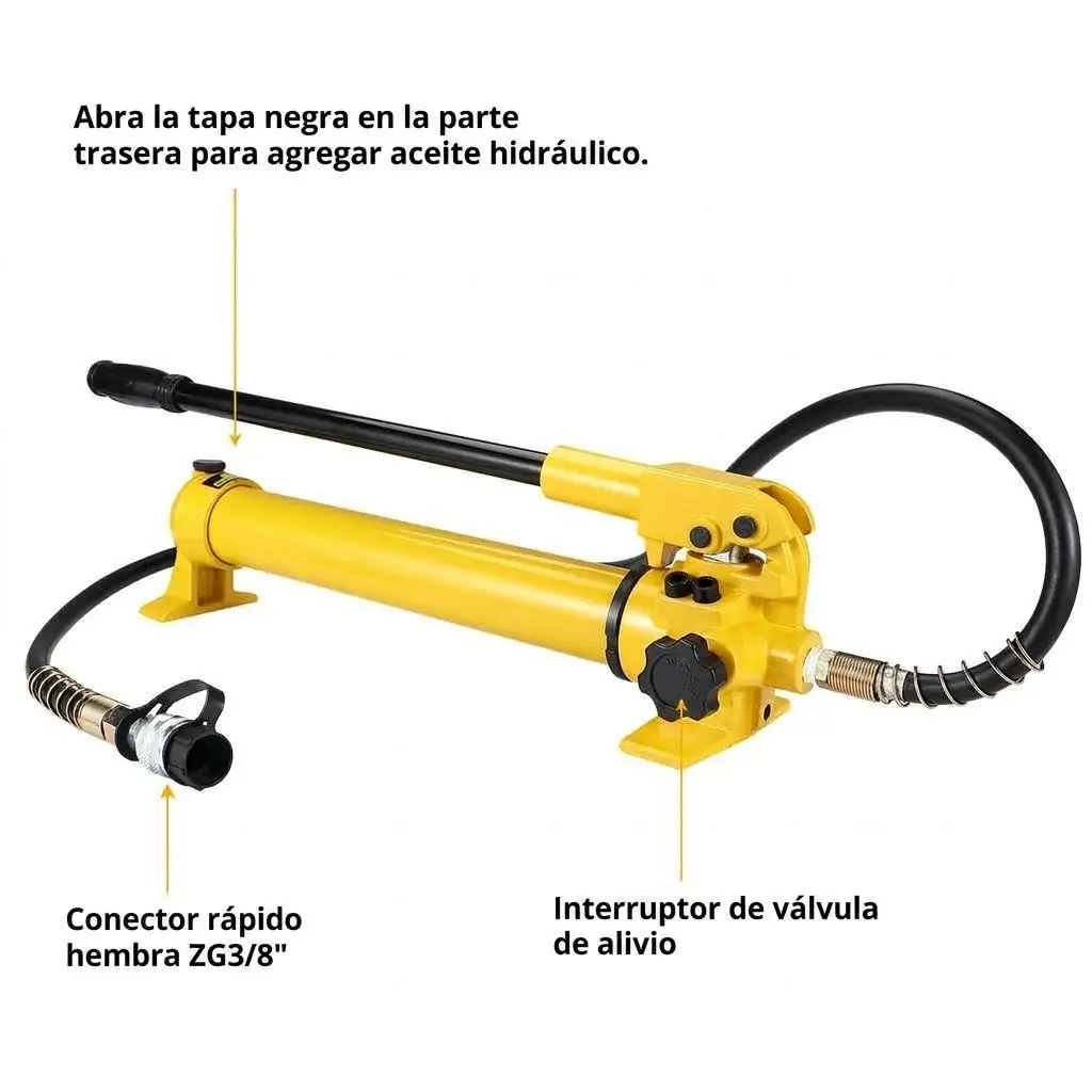 CP-700 Pompa idraulica manuale ad alta pressione, 10.000 PSI, 900 cc, pompa portatile per utensili idraulici separati, applicazioni industriali.