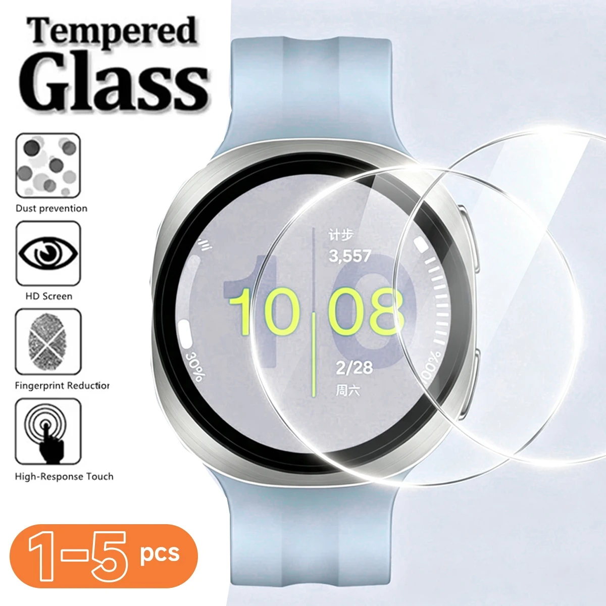 Screen Protector For Samsung Galaxy Watch 9 8 40mm 44mm 8Classic 46mm Tempered Glass Protective Film Protector For Galaxy Watch9