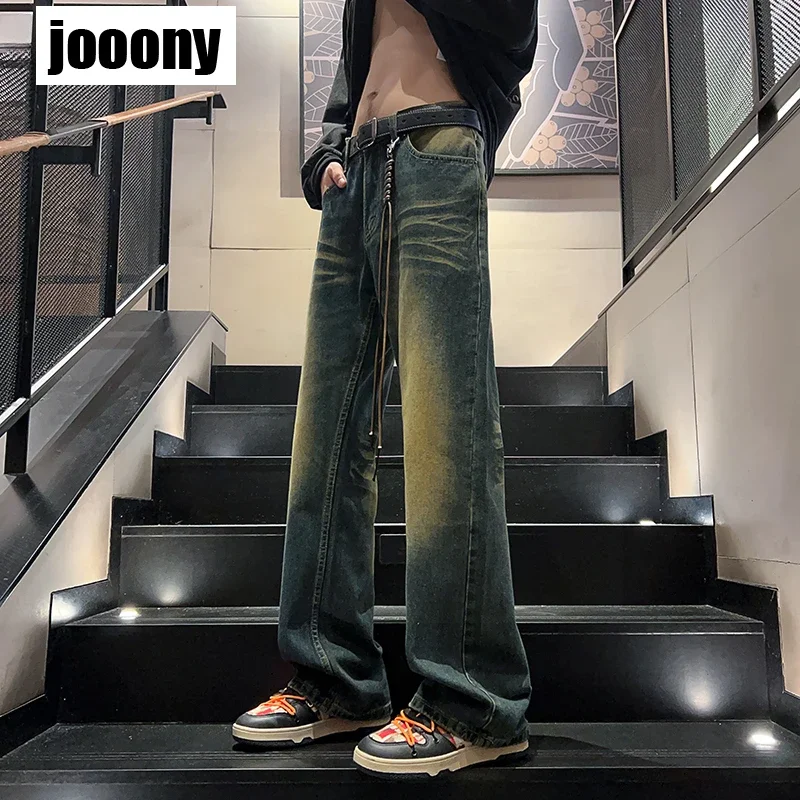 

Vintage Baggy Straight Denim Trousers Y2K Harajuku High Waist Loose Wide Leg Jeans Men Streetwear All-Match Casual Pants New