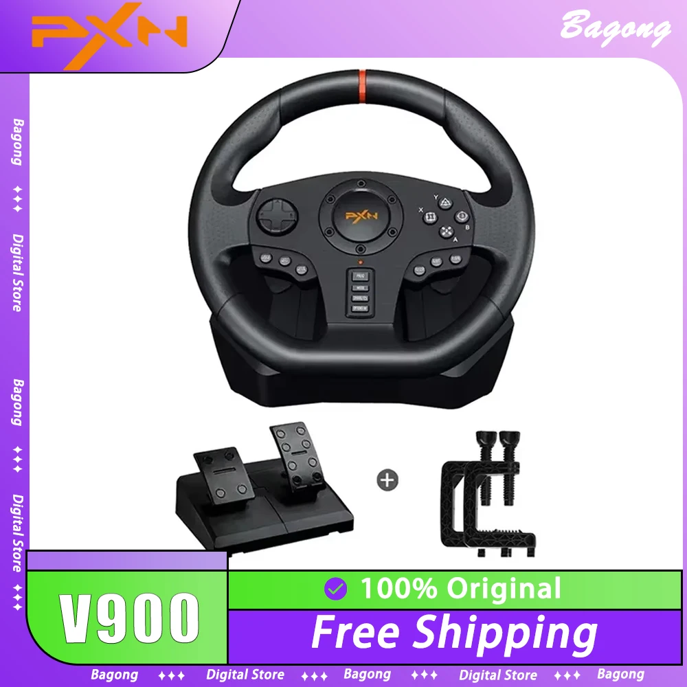 

Pxn V900 Simracing Gaming Steering Wheel Racing Wheel 6 In 1 For Ps4 Ps3 Xbox One/ Xbox Series S&X Switch Windows Pc