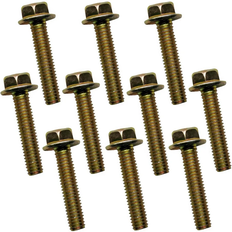 

3, 8 x 13, 4 дюйма, фланцевый болт с шестигранной головкой от Color Zi, легированная сталь, класс 5 Упаковка из 10 шт.