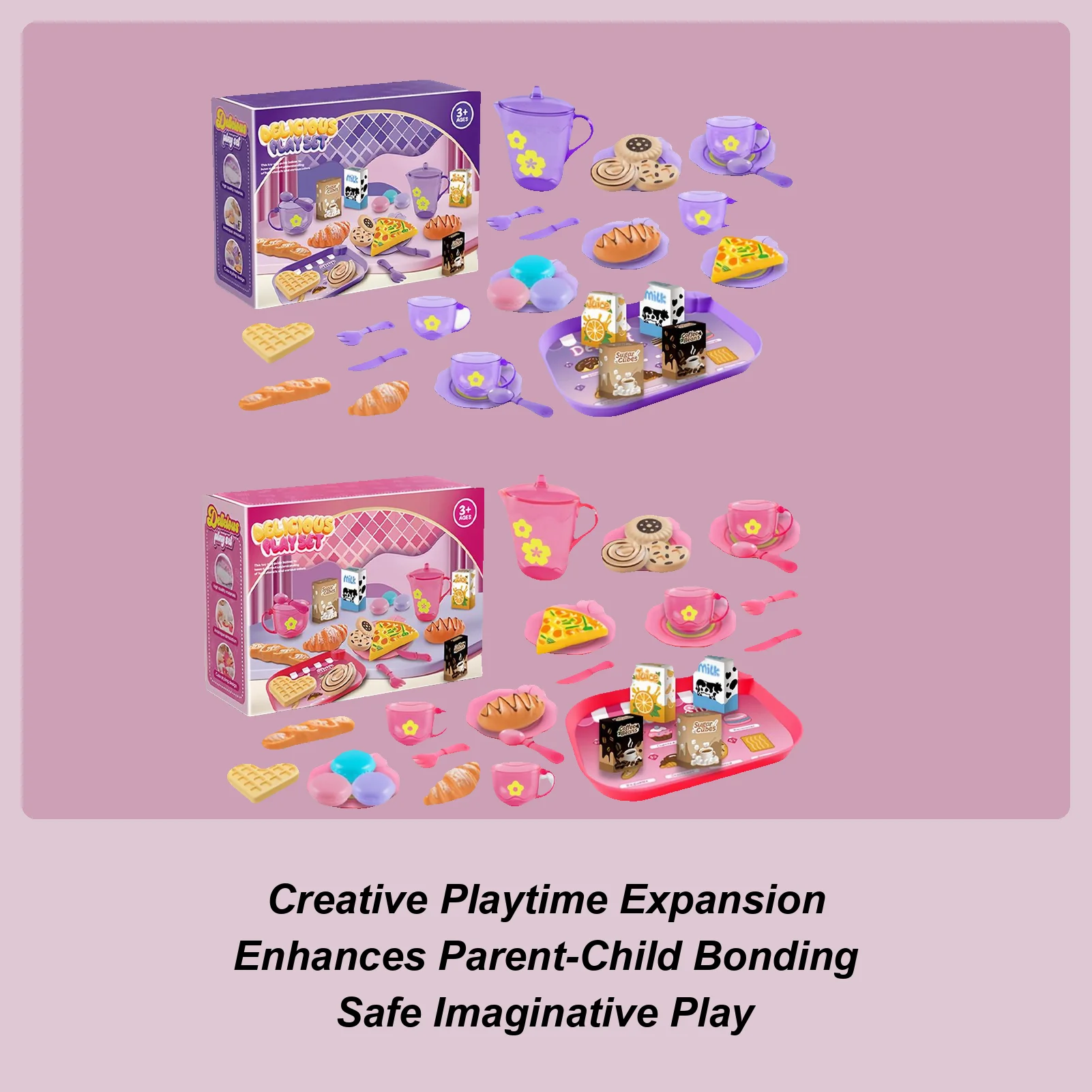 Kinderküchenset, realistisches Teespiel, 33-teilig, lustiges Küchenspielset für Jungen und Mädchen, Geburtstag, Weihnachten, Neujahr, Ostern, Zuhause, drinnen