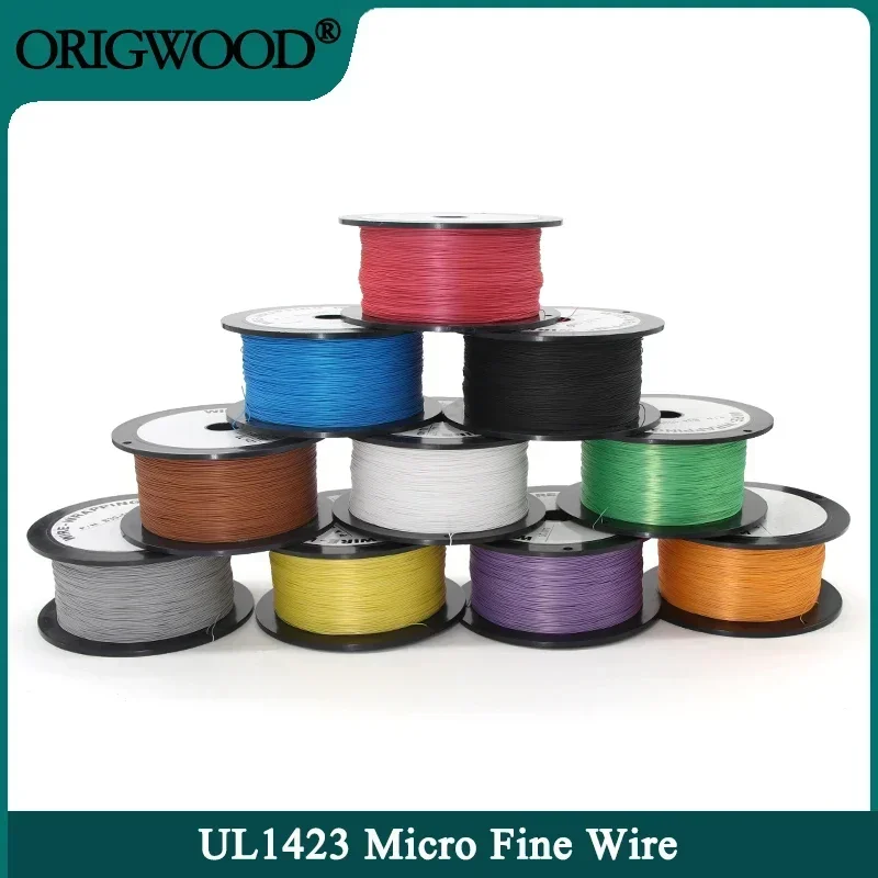 5/10/50M UL1423 PTFE Silver Plated Copper Wire 38/36/34/30/28/26AWG Micro Fine High Temperature Electronic DIY Single Core Cable