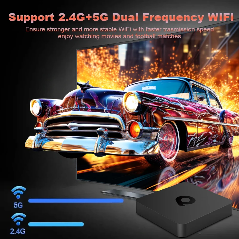 Q1 Smart tv box Android 10 Allwinner H313 con supporto Dual Wifi 2.4G e 5G Video HD 4K Lettore multimediale Voice BT 5.2 Set Top Box