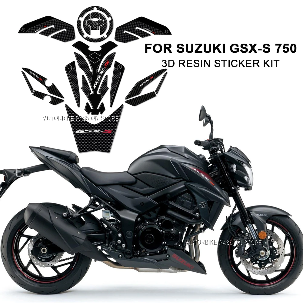 For Suzuki GSX-S 750 GSXS750 gsx-s 750 gsx-s750 2016-2020 Motorcycle Accessories 3D Resin Sticker Decorations and Protectors kit