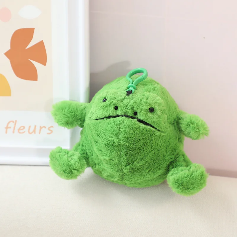 14/28CM Kawaii Green Frog Plush Keychain Cute Doll School Bag Ornament Fat Frog Pillow Cushion Creative Toys