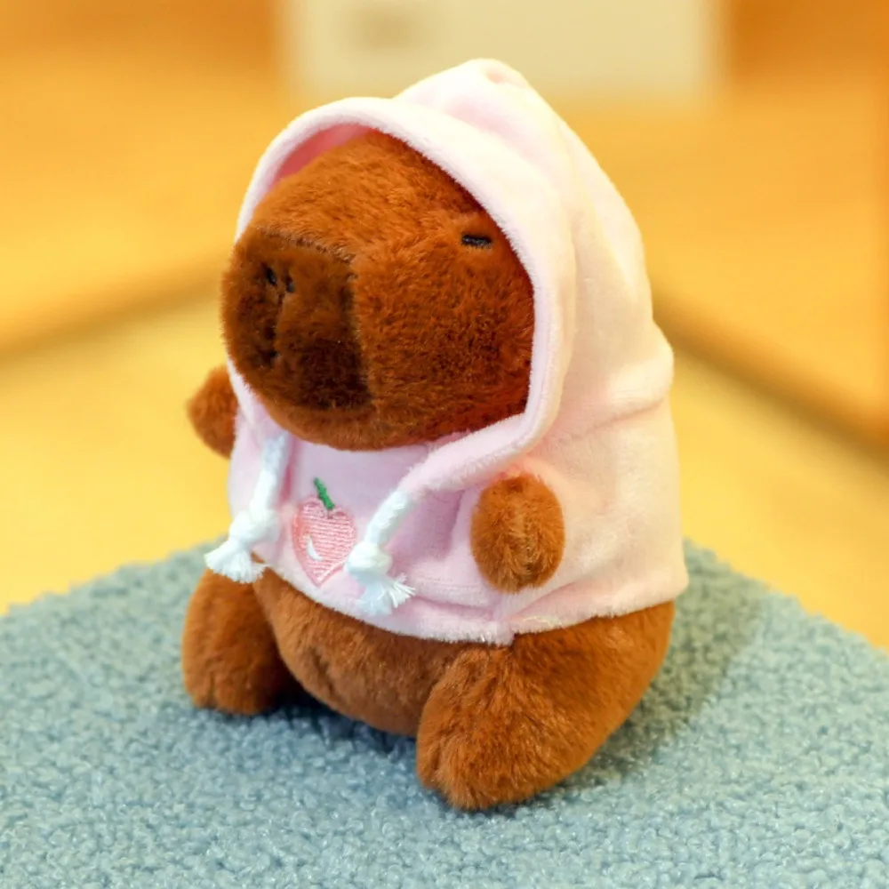 Soft Capybara Plush Toy Hoodie with Wings Plush Pendant Stuffed Animals Small Size Simulation Doll Birthday Party