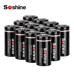 Soshine 1600mAh CR123A 3V Primary Lithium Battery 3 Volt CR123A Batteries Non-Rechargeable Li-ion Battery 10 Years Storage Life