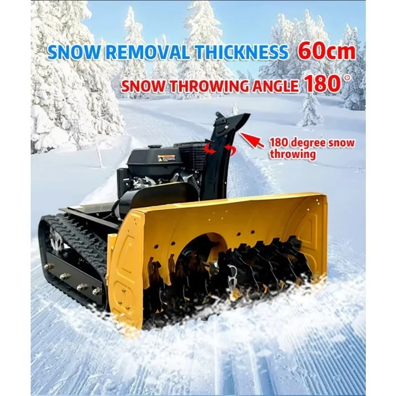 Remote control snow blower engine rubber track China good winter sweeper electric start