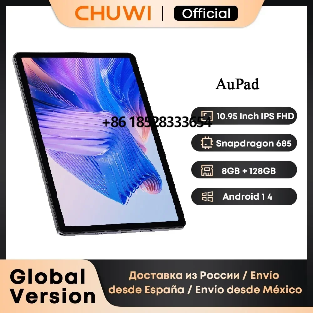 CHUWI AuPad Tablet Snapdragon 685 Octa-core 10.95inch FHD Screen 8GB DDR4 128GB ROM 4G LTE GPS Android 14 Tablets PC Widevine L1