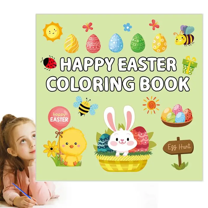 Easter Easy Coloring Book Cute Easter Game Book Coloring Book Stress Relief Adult Cartooning 40Pages Bold Drawing Book For