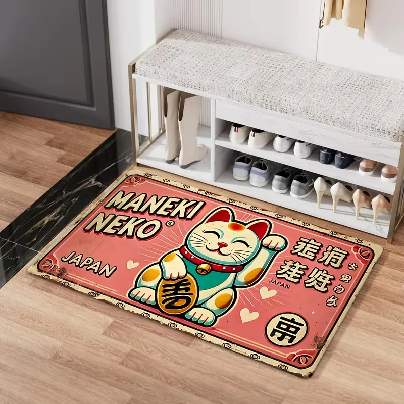 Super Floor Mat Cat Pattern Dining Room Hallway Bedroom Study Computer Room Indoor and Outdoor Entrance Door Mat Home Decoration