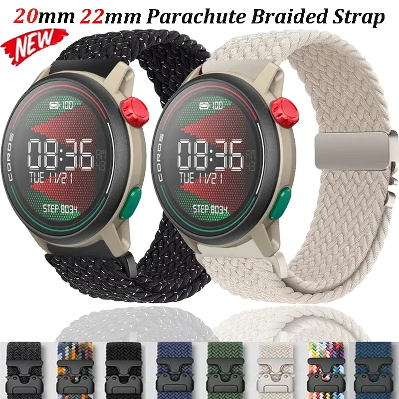 20/22 mm geflochtenes Fallschirmschnallenarmband für COROS APEX 4 42 mm-2 Pro/PACE 3-Pro Nylonband für Suunto Vertical 2-1/Race 2-1-S/Run