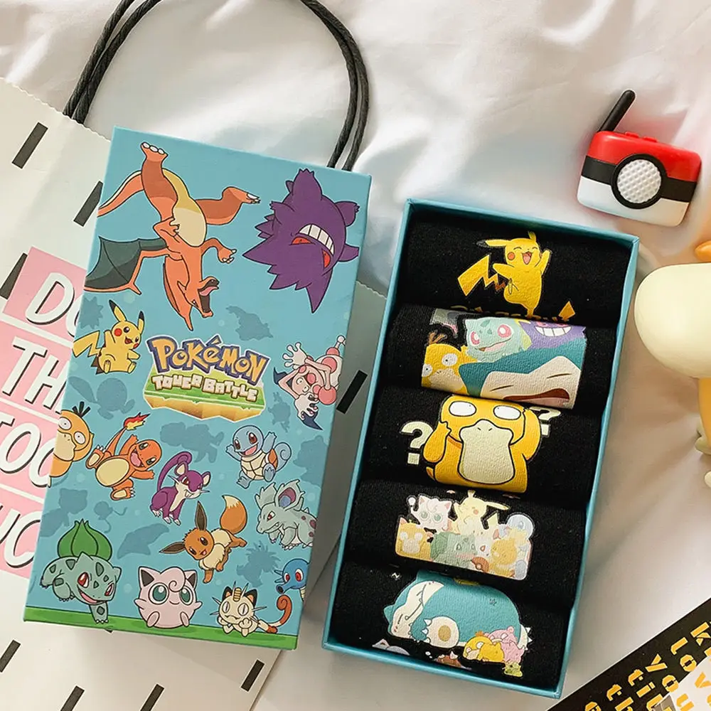 

Серия Pokémon, 10 пар носков в штучной упаковке, студенческие носки-лодочки с мультяшным принтом