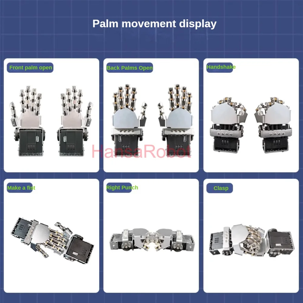 

New 5 Finger Robot Hand Mini Humanoid Manipulator Claw Movable Metal Bionic Hand Bipedal Robot Finger