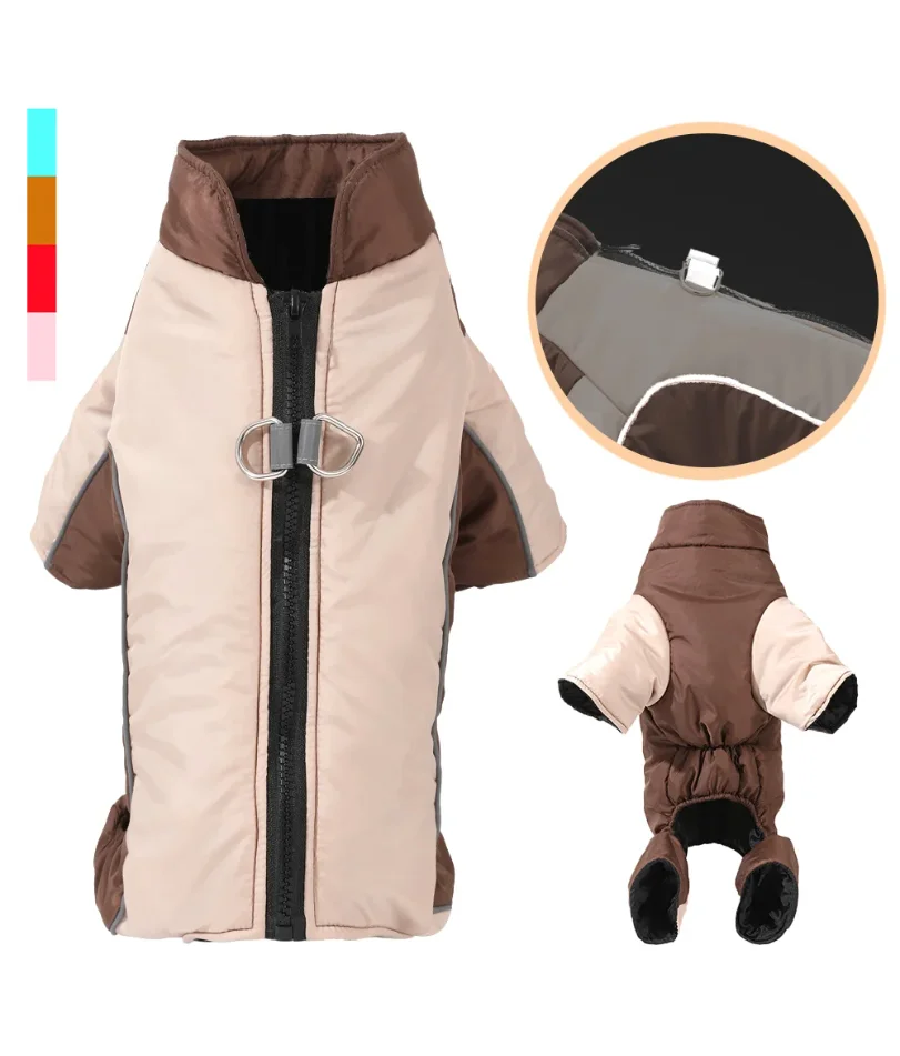 

Warm Pet Clothes With D-ring Reflective Dog Jumpsuit For Small Medium Dogs Camouflage Puppy Coat For Winter Chihuahua Pug Jacket