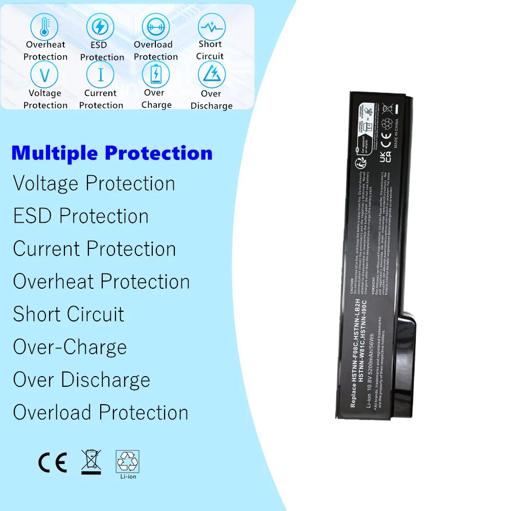 Laptop Battery For Hp ProBook 6460b 6470b 6560b 6570b 6360b HSTNN-F08C HSTNN-I90C 6465b 6475b 6565b For EliteBook 8460p