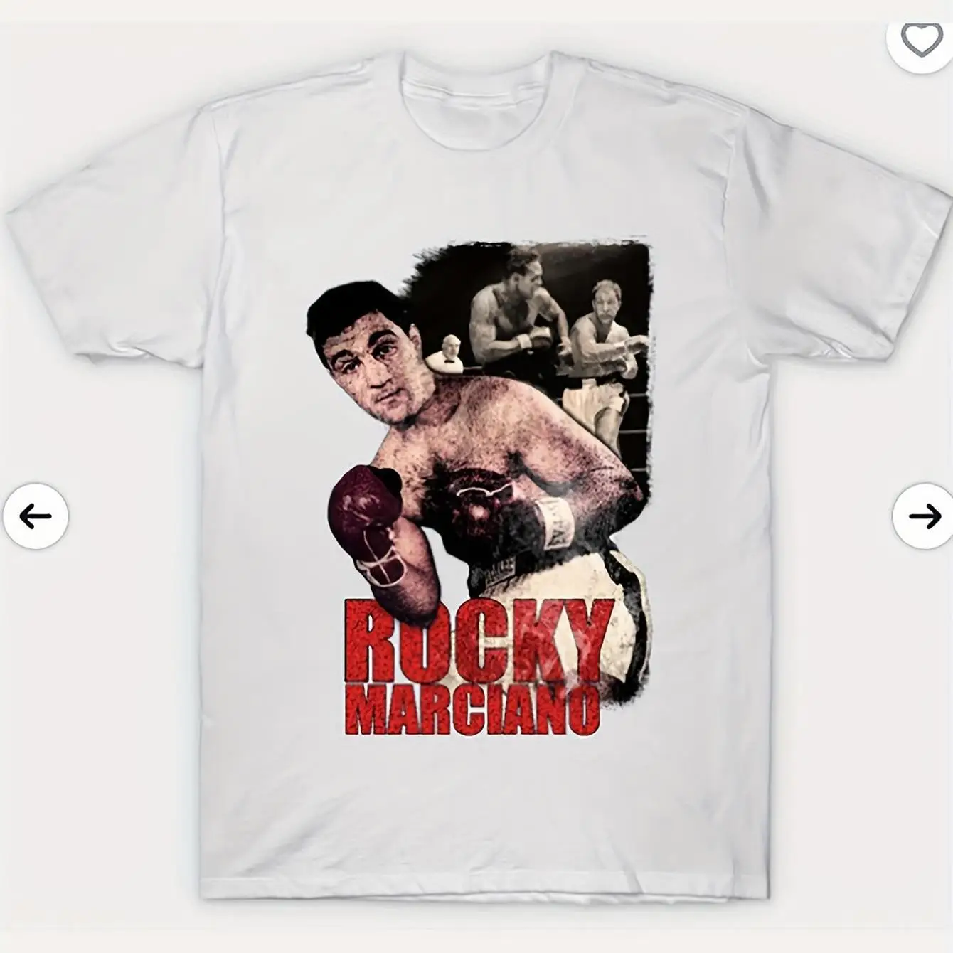 

Мужская футболка Rocky Marciano Retro Boxing Movie Retro 1960-х годов с круглым вырезом Marciano Boxing Gloves