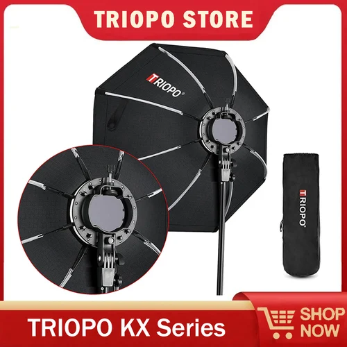 Imagen 1 del producto TRIOPO KX 55/65/90/120cm Softbox octagonal plegable para Godox AD200Pro V860III V1 | Luz de estudio y exterior con flash de encendido/apagado de la cámara