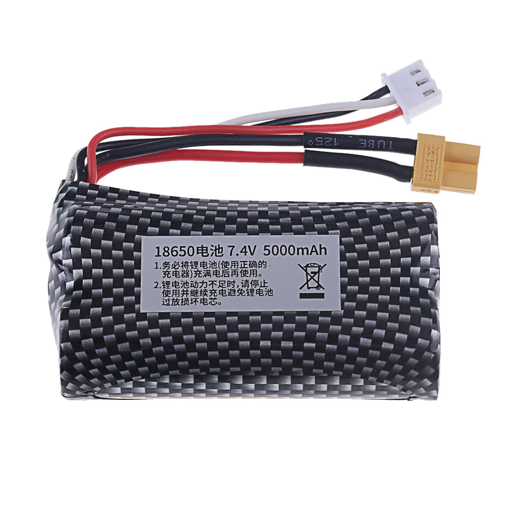 Литий-полимерный аккумулятор XT30 7,4 в 5000 мАч для HUINA 580 1580 1583, аксессуары для игрушек с дистанционным управлением, Аккумулятор 7,4 в 2S для 1580-005 Huina 580550 583 582