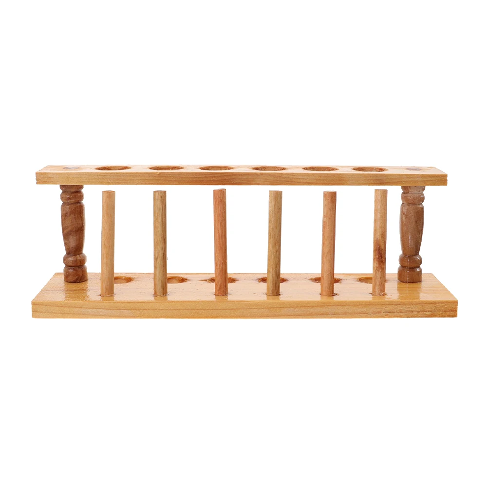 

Wooden Test Tube Rack 6 Holes 22mm Diameter Lightweight Lab Organizer Storage Shelf For Tubes Candy Pens