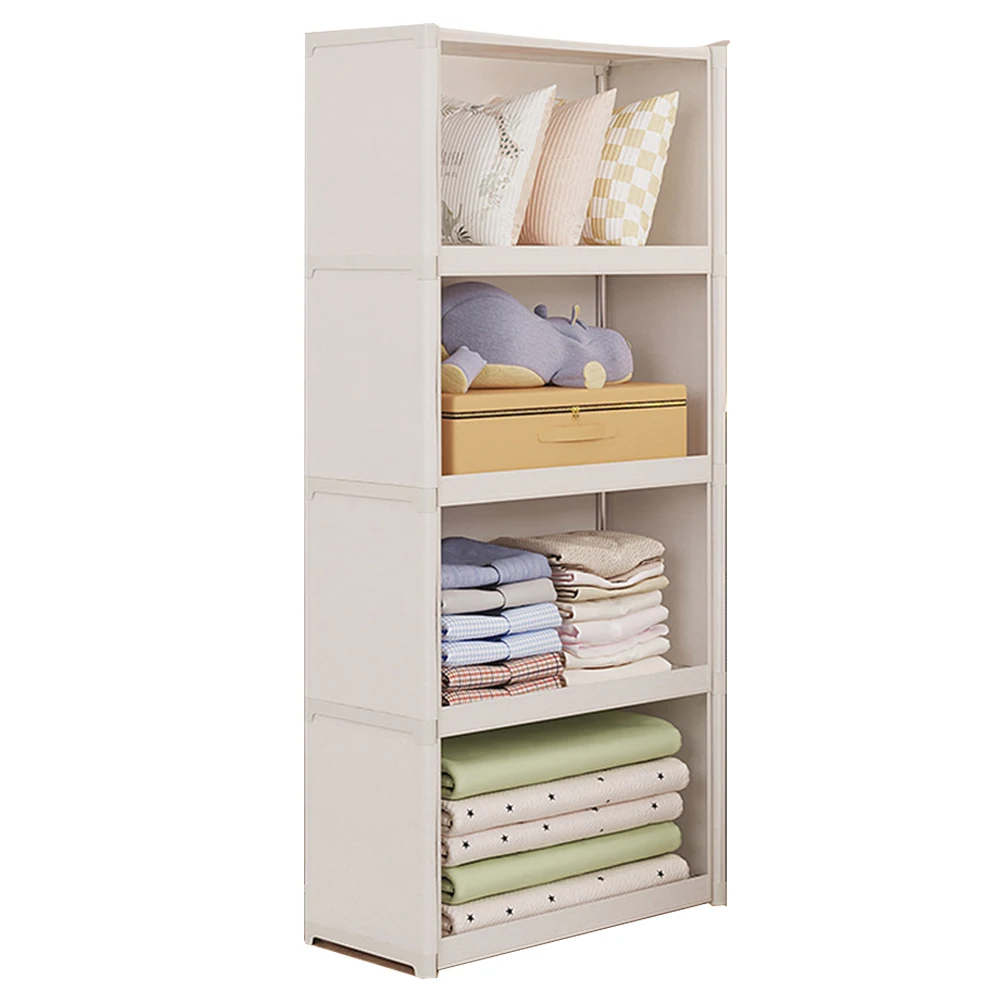 رف تخزين متعدد الطبقات، خزانة ملابس مقاومة للغبار، متعددة الوظائف مع ستائر، خزانة منظم ملابس محمولة مقاومة للغبار #4