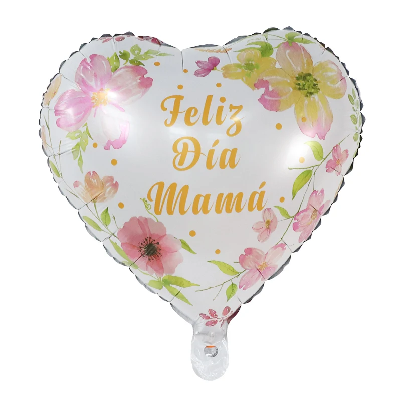 10pcs 18inch spain Happy Mother‘s Day Foil Balloons Party Air Globos Home Mom Birthday Gift Anniversary Decorations Gifts
