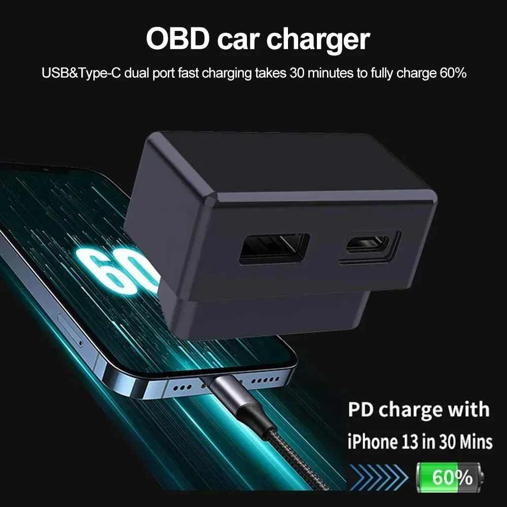 For Tesla Model 3/Y/S/X OBD2 Adapter Charging Port Splitter Diagnostic Scanner Tool Coding Unlock view 2