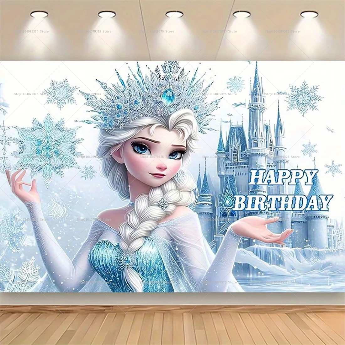 Disney Frozen Photography Background Princess Anna Elsa Children\'s Birthday Party Background Decoration Baby Party Props Banner