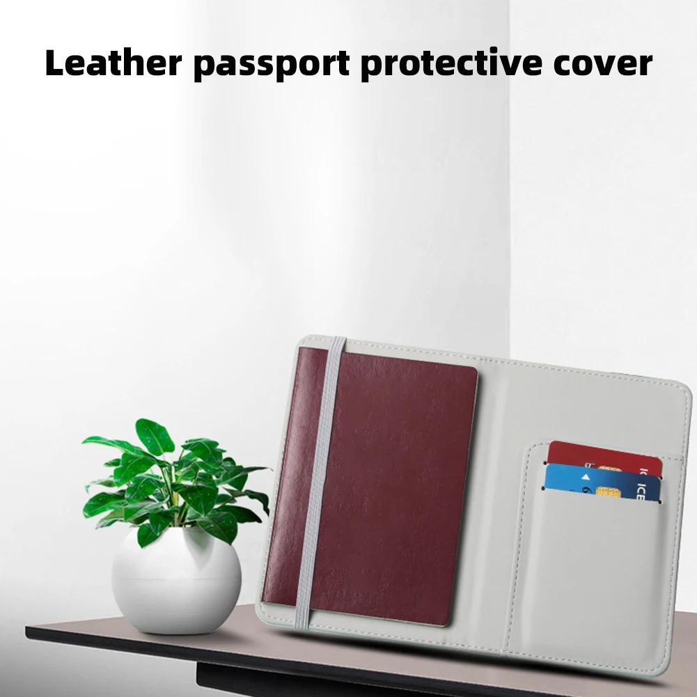 Blank PU Leather Card Bag Multipurpose Passport Card Holder For Passport