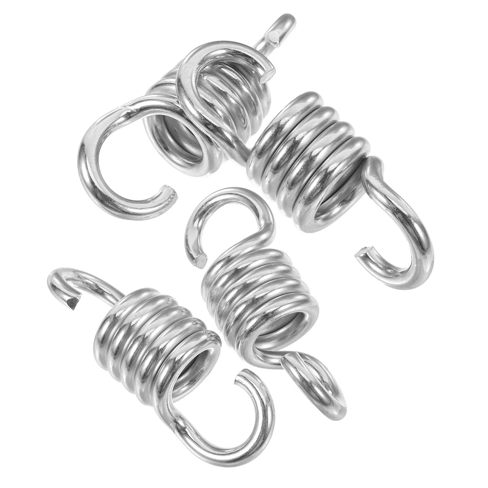 

4Pcs High Tensile Strength Hammock Chair Spring for Porch Swing Outdoor Hanging Kit Silver Hammock Hanging Kit Swing Spring