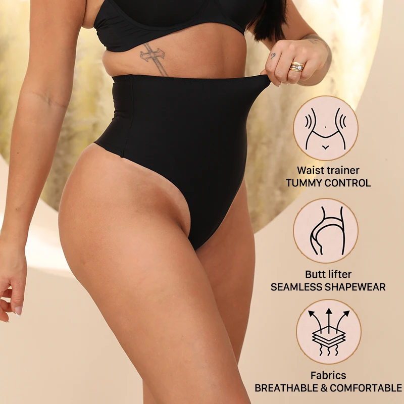 

High Waist Tummy Control Panties Women Thong Panty Shaper Slimming Underwear Butt Lifter Belly Shaping Cincher Brief Body Shaper