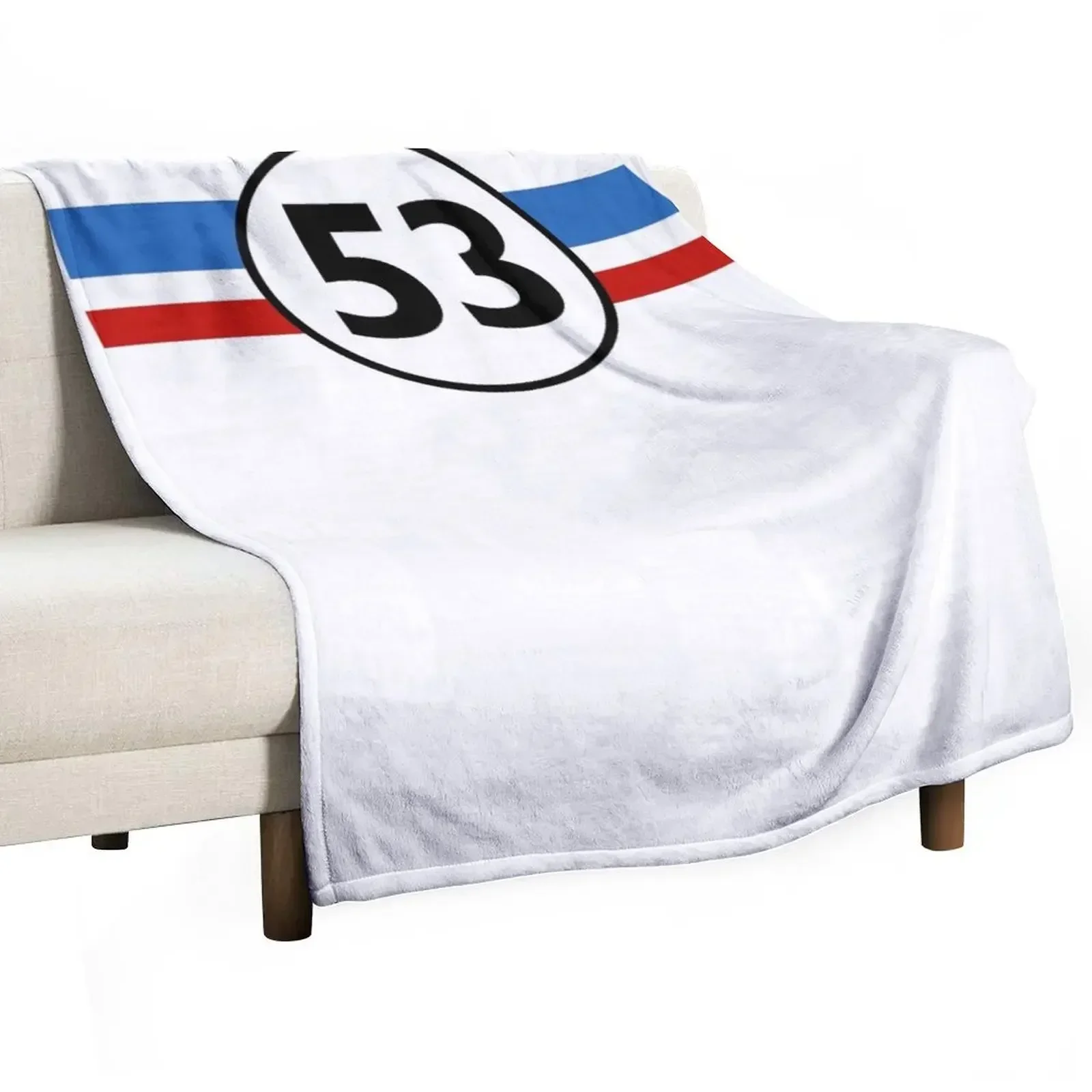 

Herbie 53 Racing Car 1963s Circle Logo Throw Blanket For Decorative Sofa Luxury Throw Furrys Blankets