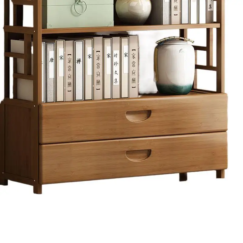 

Bookshelf Household Multifunctional Shelf Simple Children's Floor Multi-layer Solid Wood Bookcase Student Storage Save Space