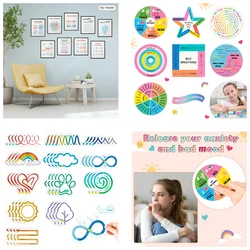 Kids Favors Breath Calm Anxiety Sensory Stickers Anti Stress Tactile Calm Stickers  Self Adhesives Decals for Stationery Sticker