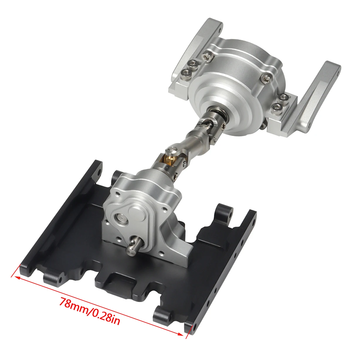 Planetary Transmission Transfer Case Skid Plate Drive Shaft Front Motor Mount Set for 1/10 RC Crawler Car SCX10 II Chassis DIY