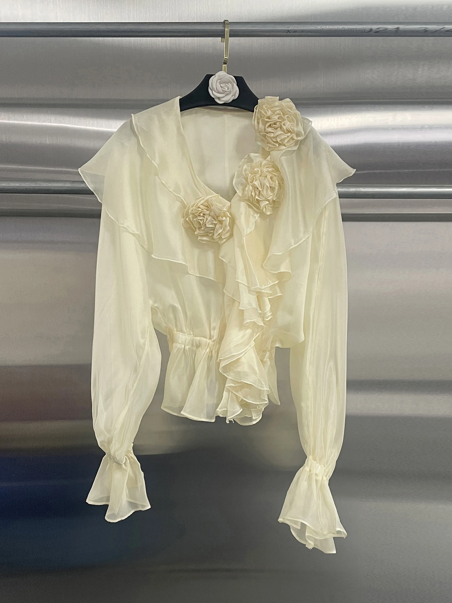 

Женские элегантные модные топы с длинными рукавами и цветочным принтом, вечерняя клубная прозрачная одежда для знаменитостей, одежда на день рождения