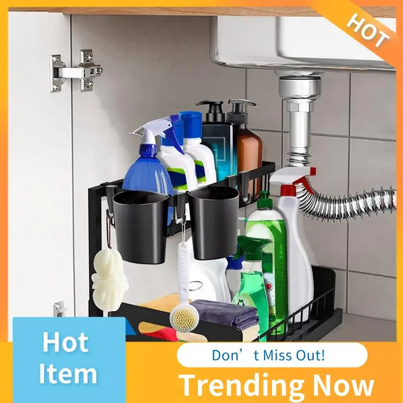 

ABNL 2 Tier L Shaped Under Sink Organizers Pull Out Under Sink Organizers Under Sink Organizers With Sliding Drawer