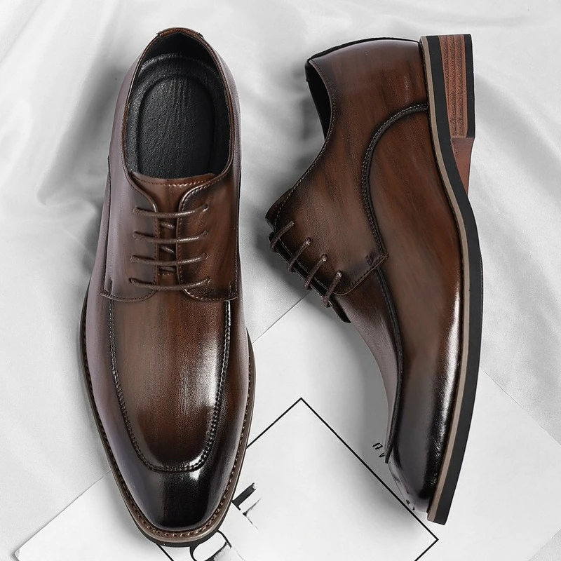 

Модные мужские кожаные модельные туфли ручной работы, качественные осенние туфли 2024, новинка ретро, британский стиль, элегантные свадебные туфли, мужской размер 48