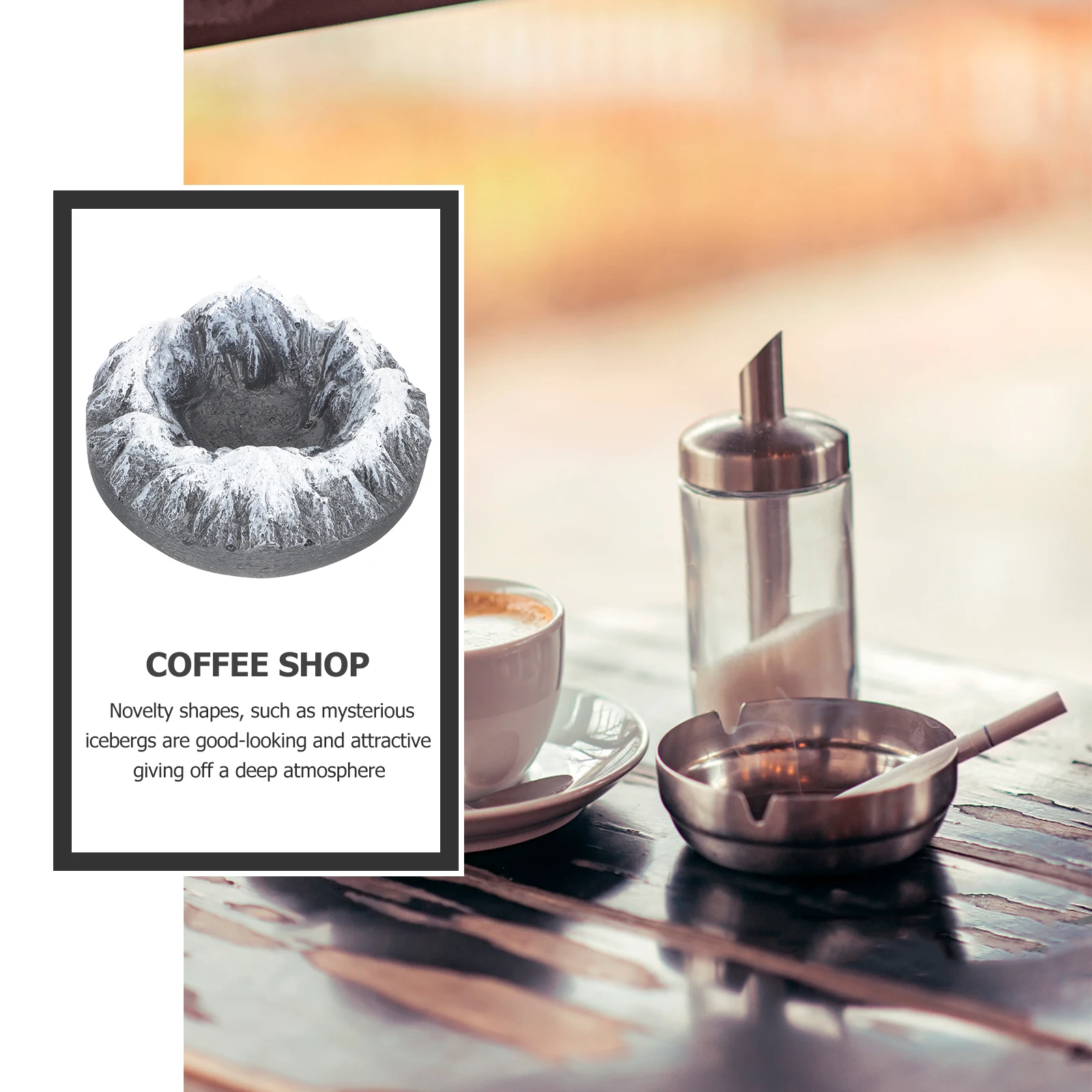 

Creative Retro Ashtray Simple Style Cement Craft Cigarette Butt Holder Household Smoker Gift Office Decorative Silver