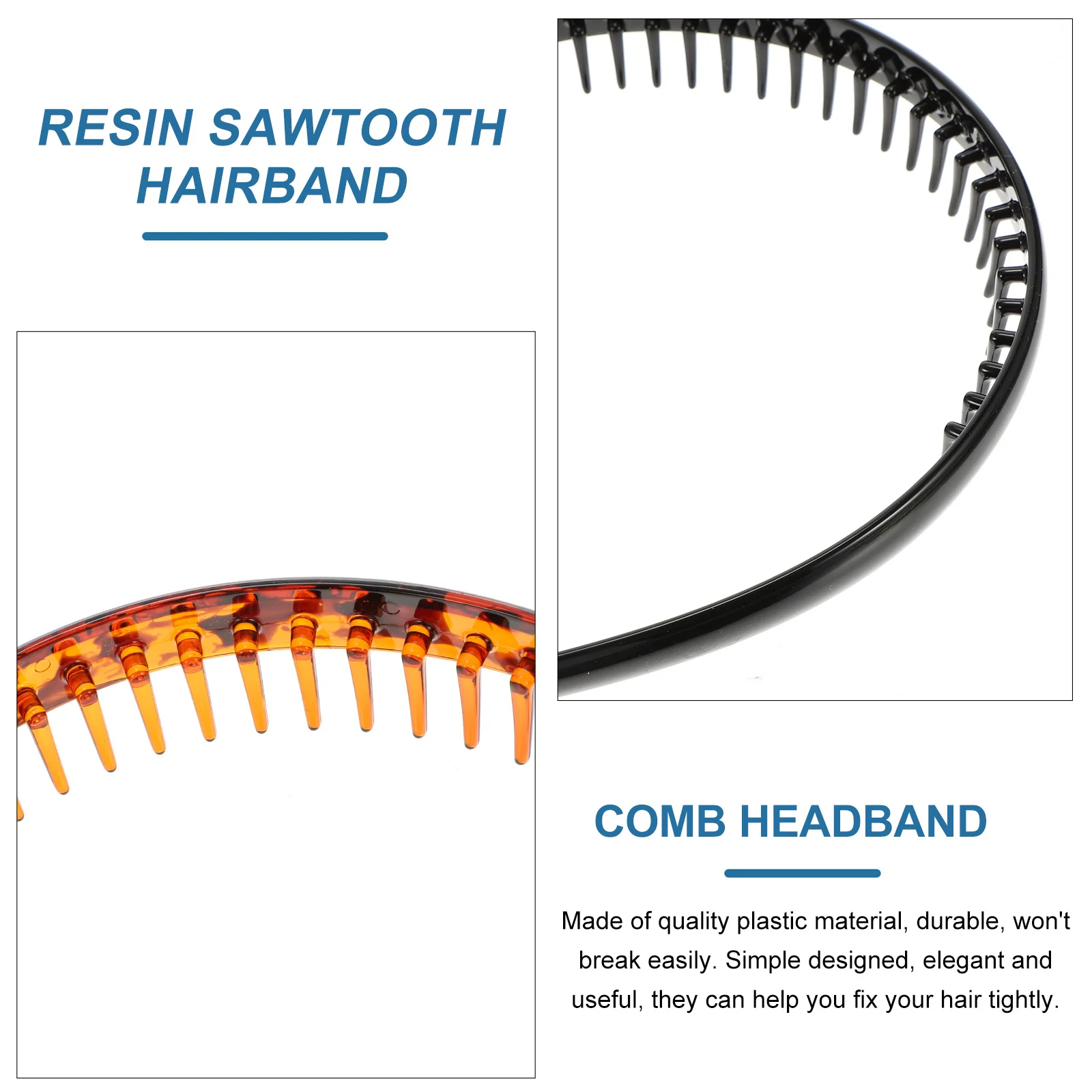 

3 шт., расческа для зубов, повязка на голову, пластиковая нескользящая модная повязка на голову, унисекс, повязка на голову с зубами, расческа для волос