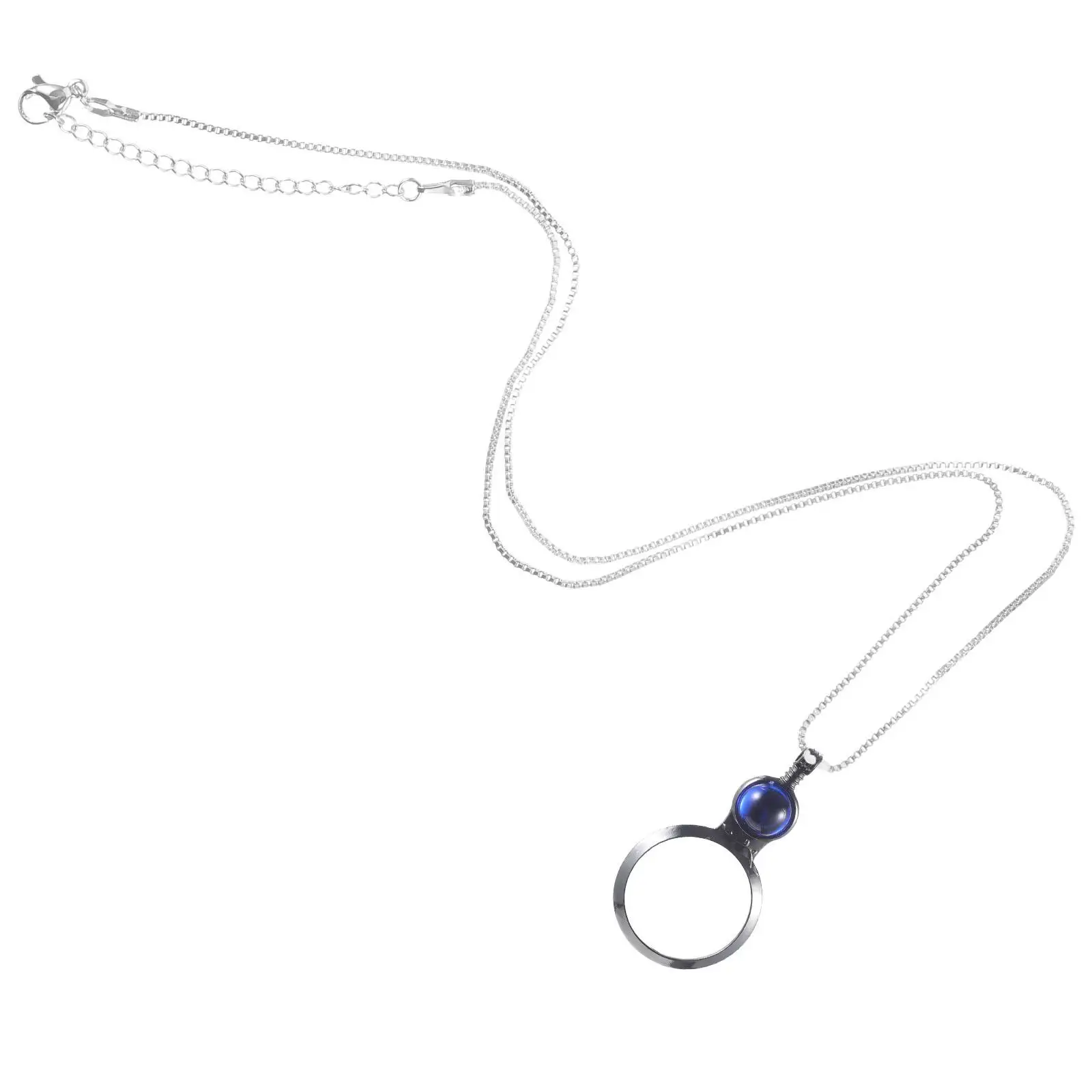 

White Glass Pendant Necklace Comfortable Reading Magnifier Lens Jewelry Gift For Women Men