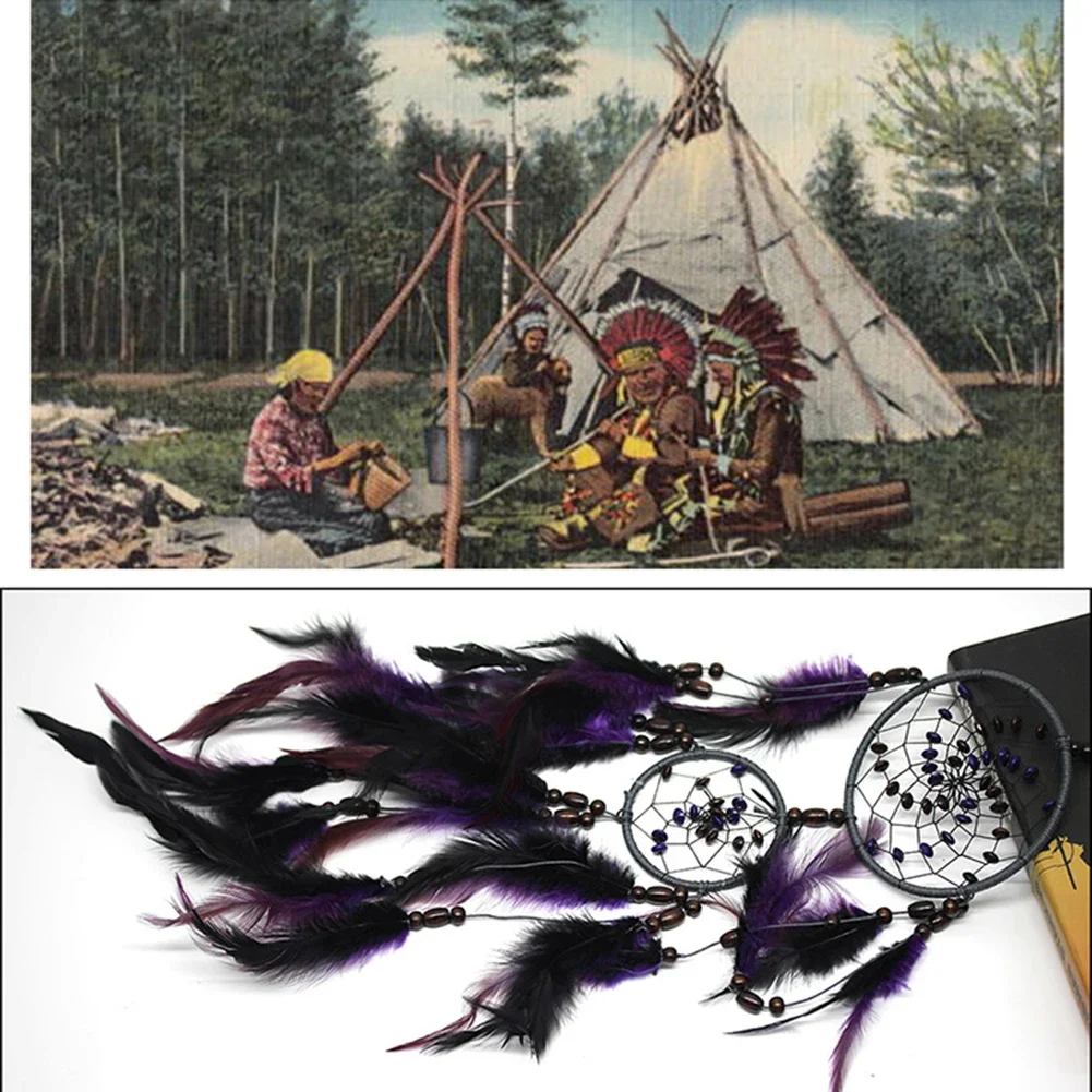 Purple Feather Dream Catcher Feathers Wall Hanging Pendant Home Room Car Decor Craft Ornamentr Office Homestay Decoration Gift