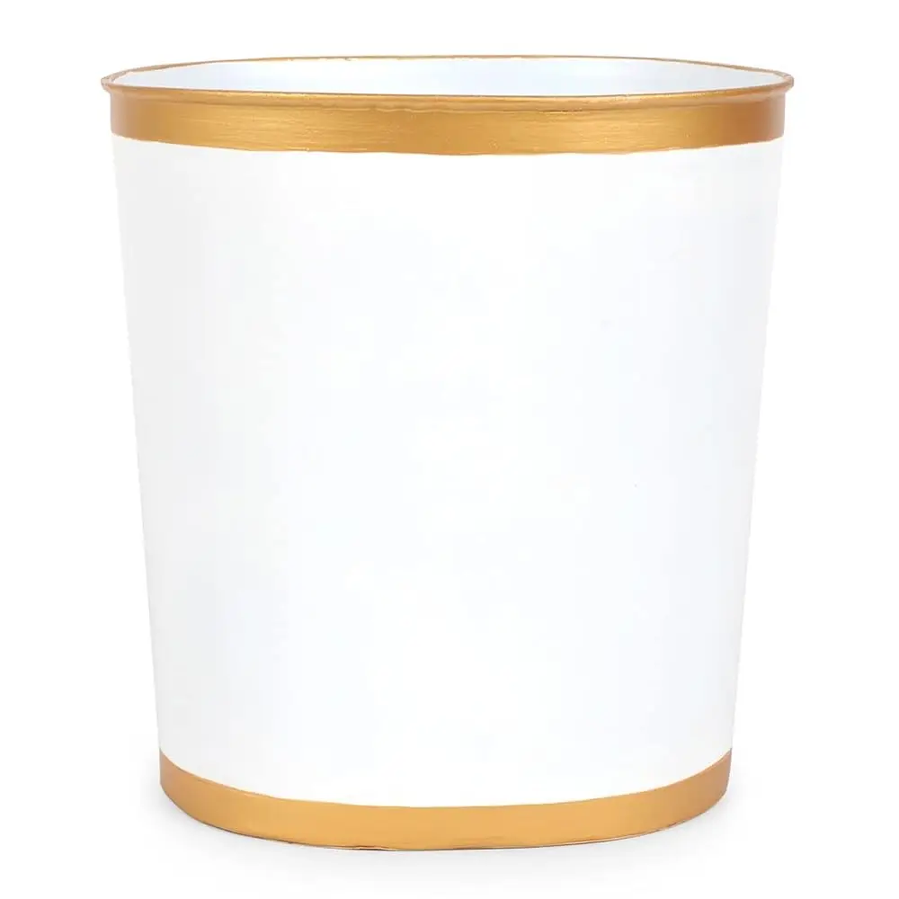 

Decorative Wastebasket For Bathroom, Trash Bin For Bedroom Trash Can Decorative, Matte White And Gold Trash Can Dorm Room &