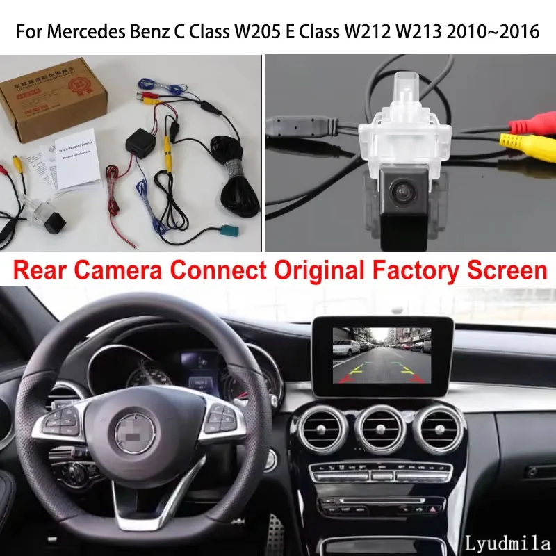 

Lyudмила для Mercedes Benz C W205 2014 2015 2016 RCA и оригинальный экран совместимый с автомобильной камерой заднего вида/резервной камерой заднего вида