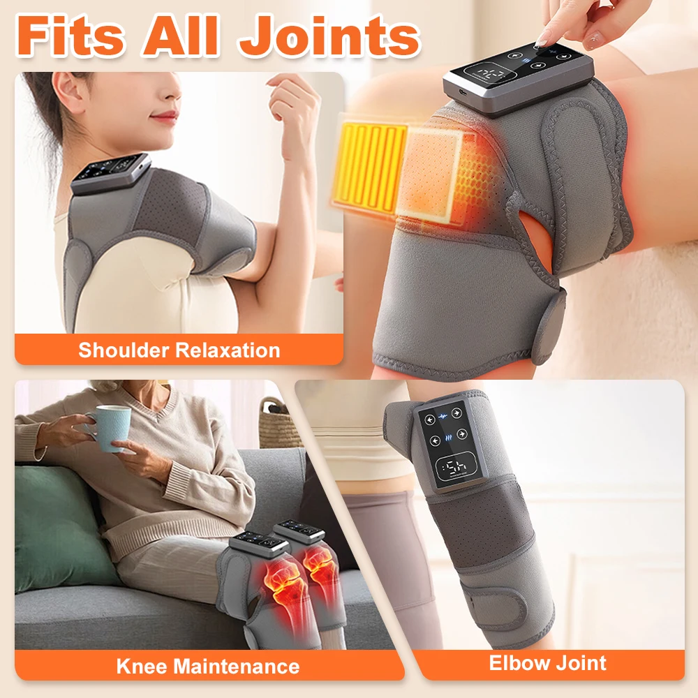 Eletric Heating Knee Massage Instrument Vibrator Knee Pad Joint for Osteoarthritis Elbow Leg Arthritis Knee Health Care