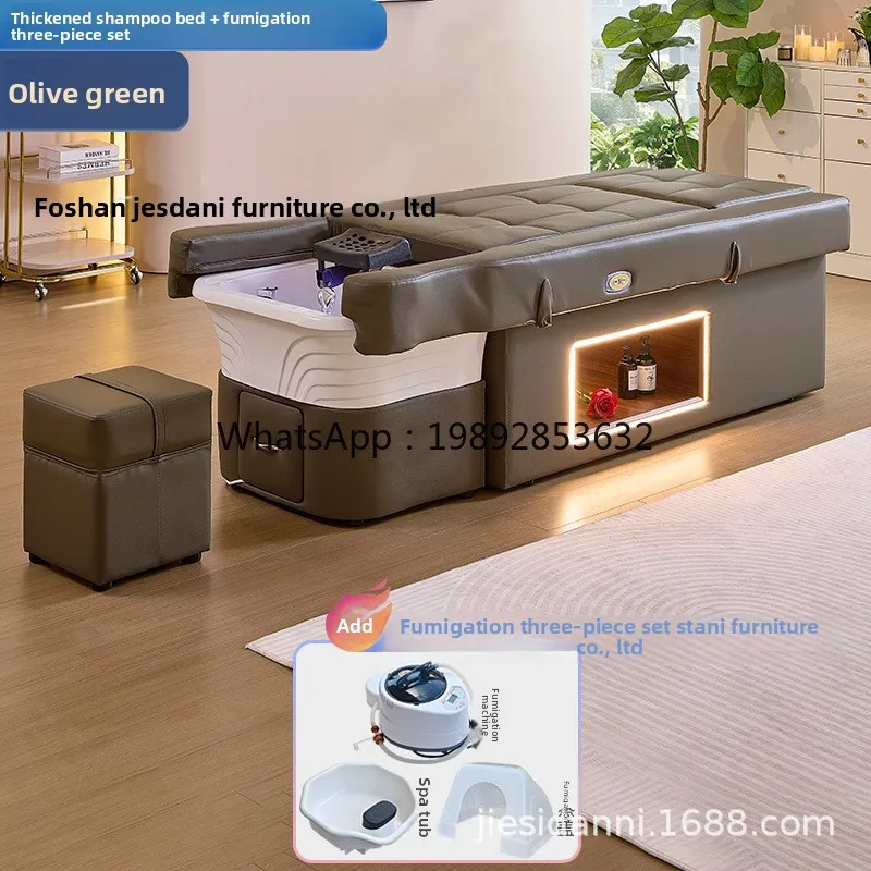 YFY Storage Head Therapy Shampoo Bed Ceramic Basin with High-end Atmosphere Light Foot Therapy Foot Bath