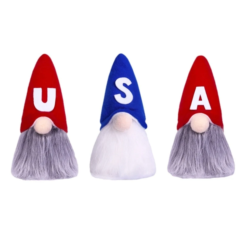 4th of Julys Patriotics Gnomes Decors Plushs Elfes Veterans Memorials Day Gift,Fourth of Julys Independences Day Ornamet