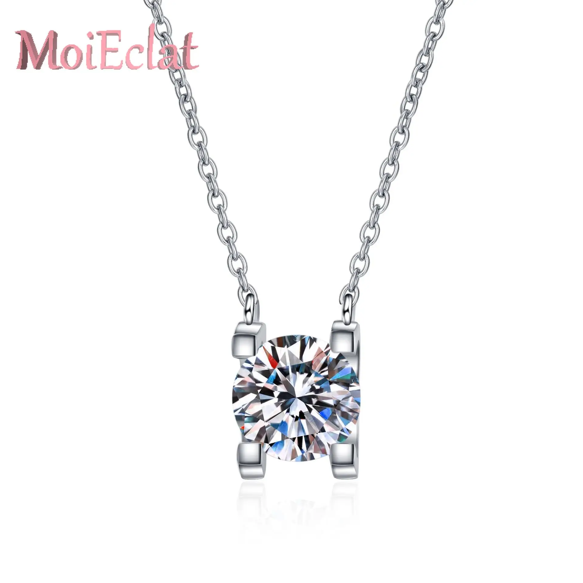 Unieke opvallende 0,5/1/2ct Milgrain-rand Moissanite hanger ketting voor vrouwen, 18K Rose Gold sleutelbeen ketting edelsteen sieraden